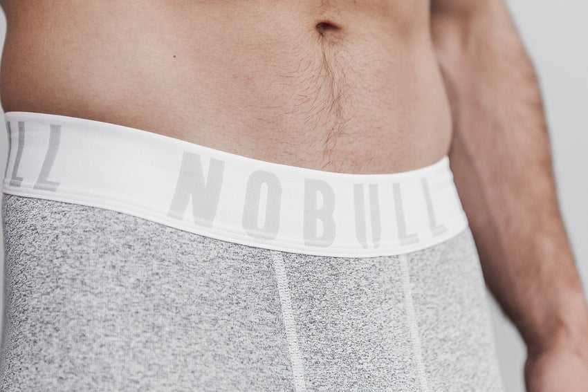 Nobull 3/4 Compression Tight (Plush Heather) Bottoms White Heather | 9652-GJSYQ