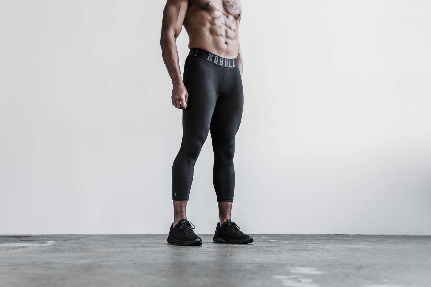 Nobull 3/4 Compression Tight (Plush Heather) Bottoms Black Heather | 9738-DYXHW