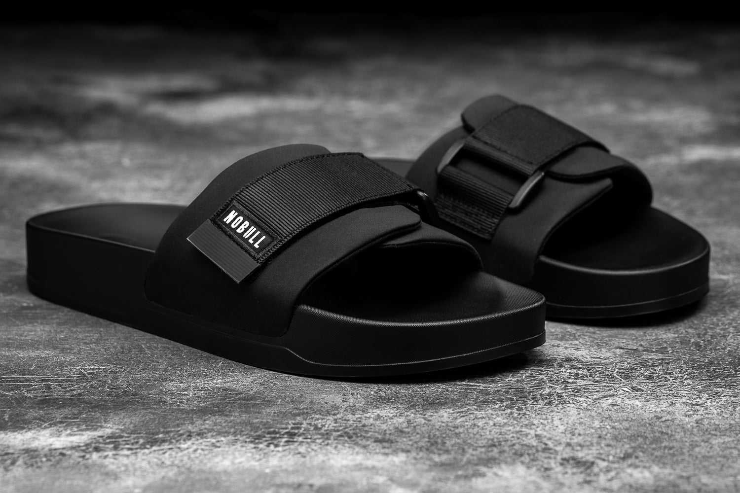 Nobull Adjustable Slide Slides Black | 7534-BPVCS