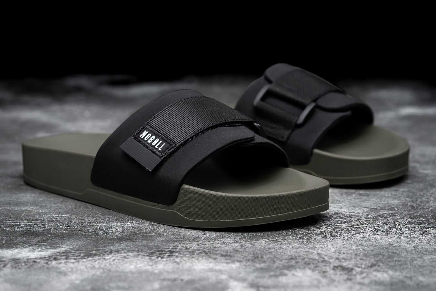 Nobull Adjustable Slide Slides Black Ivy | 3045-LTISE