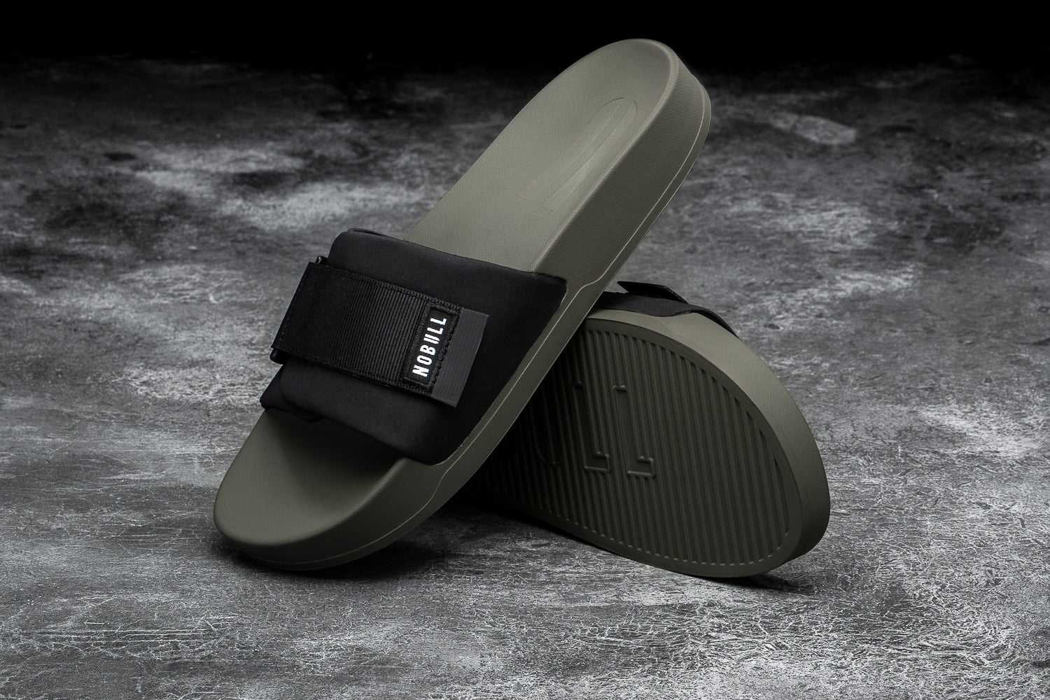 Nobull Adjustable Slide Slides Black Ivy | 3045-LTISE