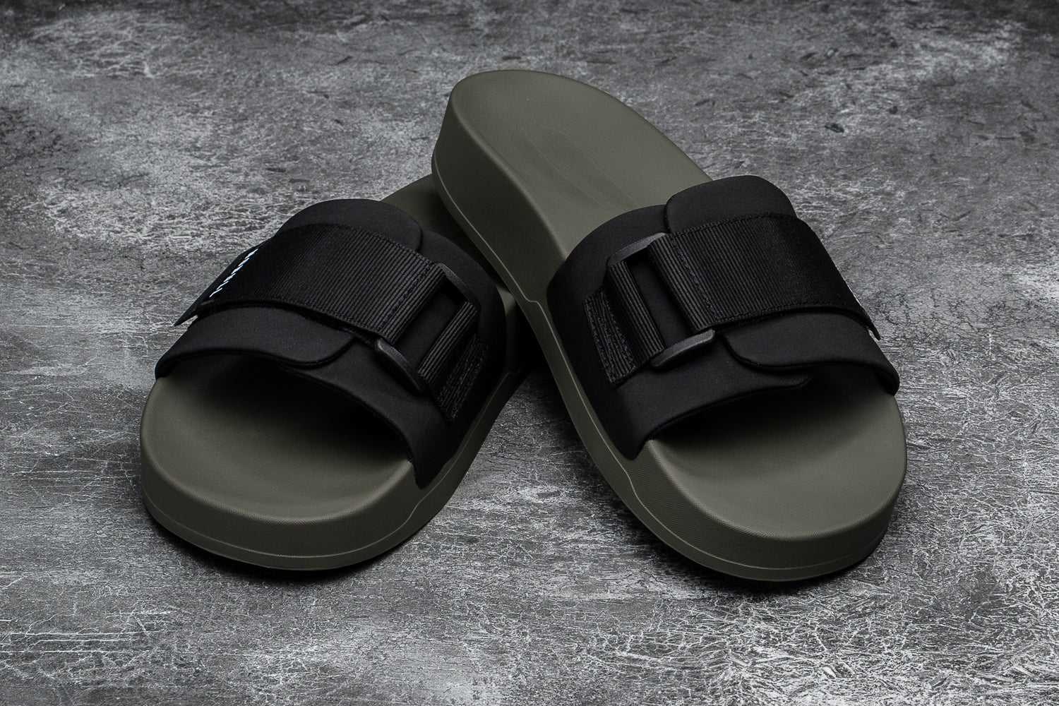 Nobull Adjustable Slide Slides Black Ivy | 4872-EYXNK