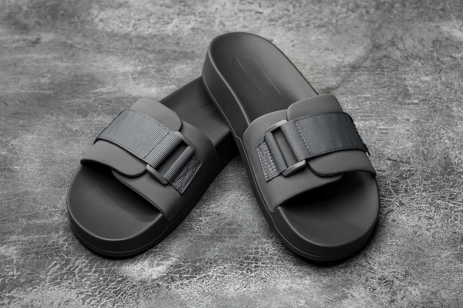 Nobull Adjustable Slide Slides Dark Grey | 4957-PQIBL