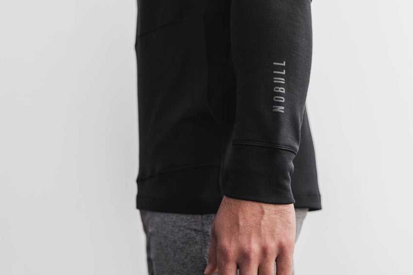 Nobull Blended Merino Wool Hoodie Outerwear Black | 8064-FUSCB