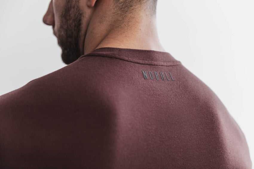 Nobull Blended Merino Wool Long Sleeve Tee Tanks & Tees Redwood | 8491-RJVWO