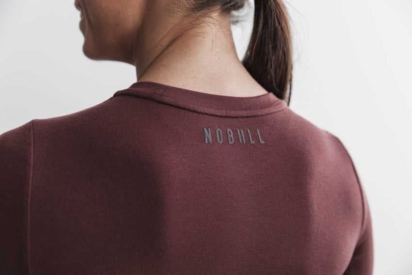 Nobull Blended Merino Wool Long Sleeve Tee Tanks & Tees Redwood | 9286-YUSBI