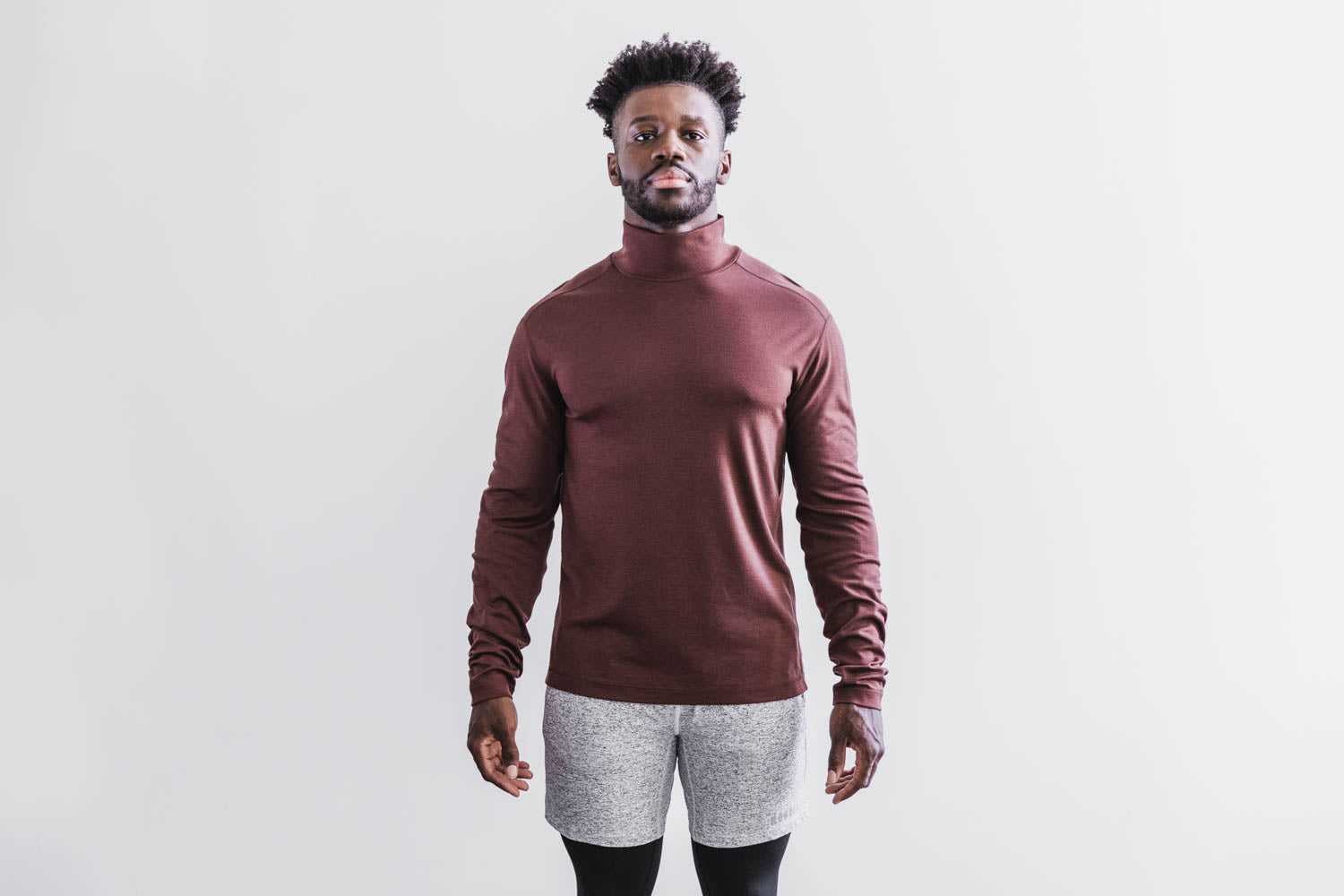 Nobull Blended Merino Wool Mock Neck Outerwear Redwood | 2760-BDKLH