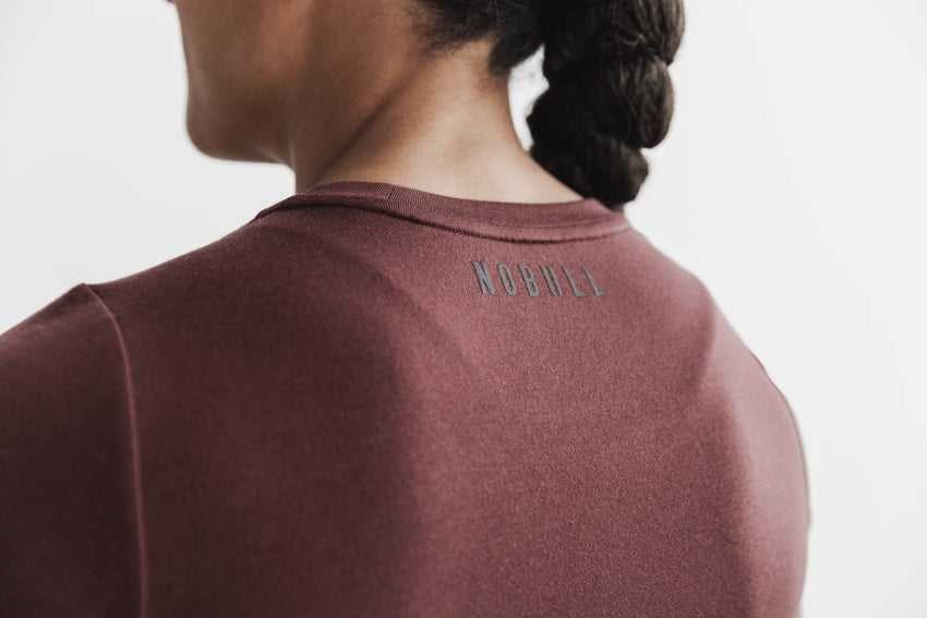 Nobull Blended Merino Wool Tee Tanks & Tees Redwood | 1063-OAYPV