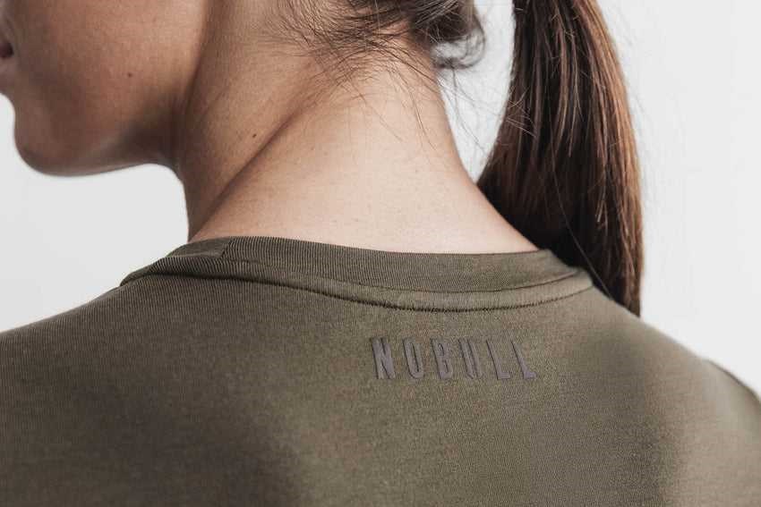 Nobull Blended Merino Wool Tee Tanks & Tees Army Green | 5486-CXJMD