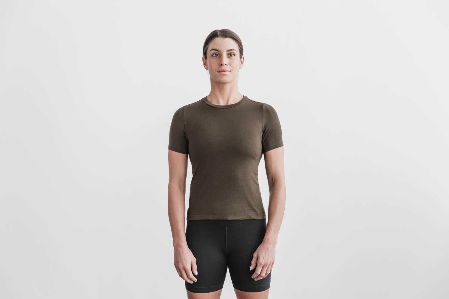 Nobull Blended Merino Wool Tee Tanks & Tees Army Green | 5486-CXJMD