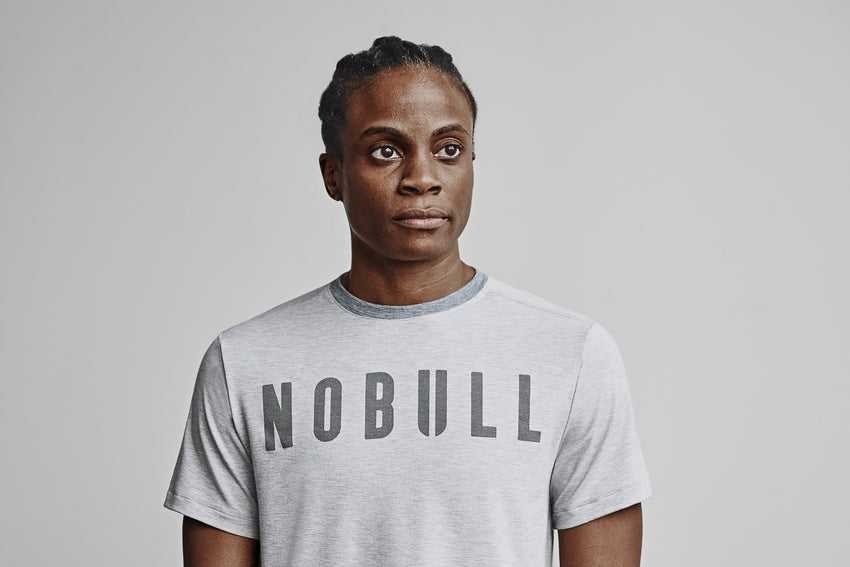 Nobull Boxy Tee Tanks & Tees Light Heather Grey | 3605-QFCLG