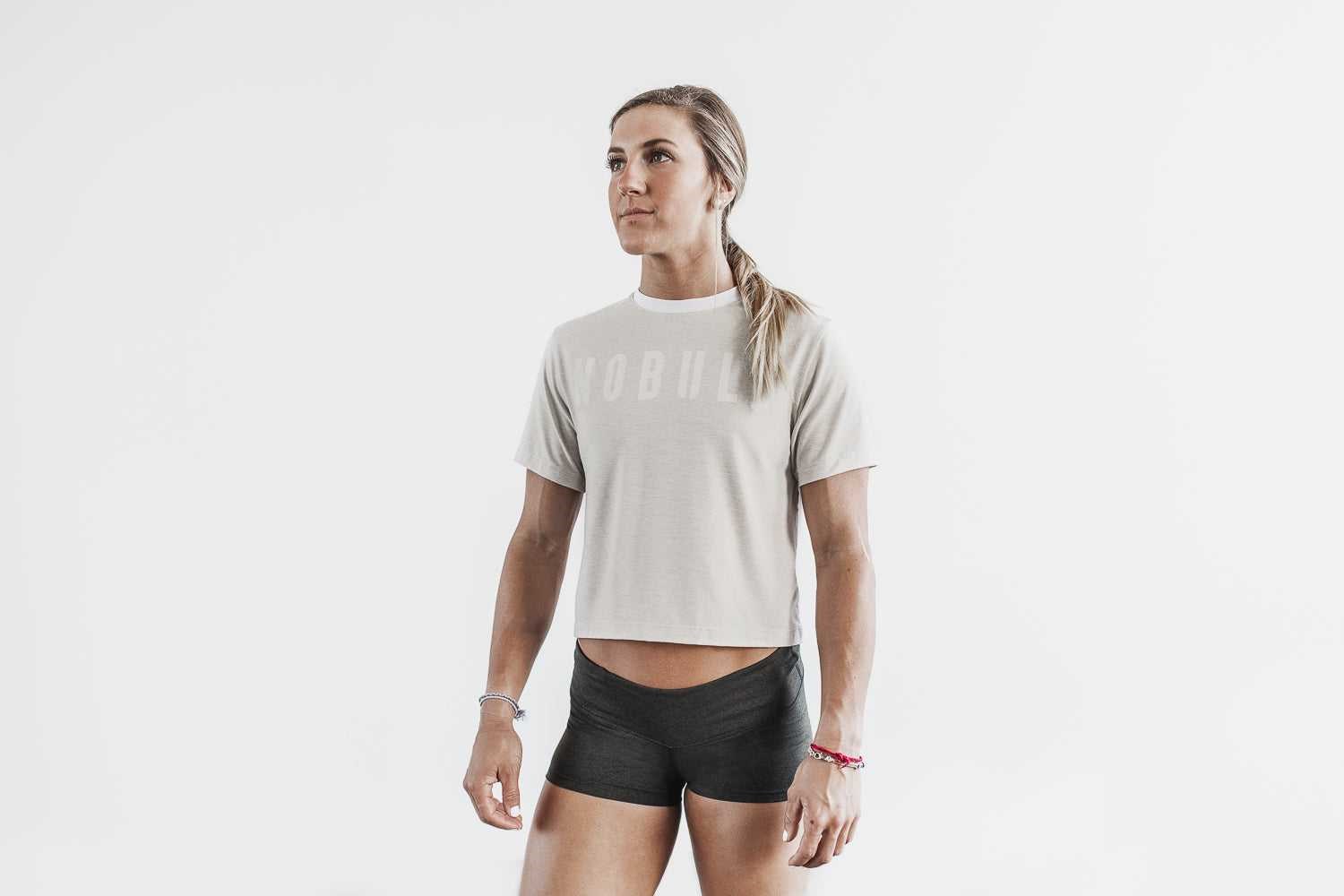 Nobull Boxy Tee Tanks & Tees Oatmeal | 4902-JQAMR