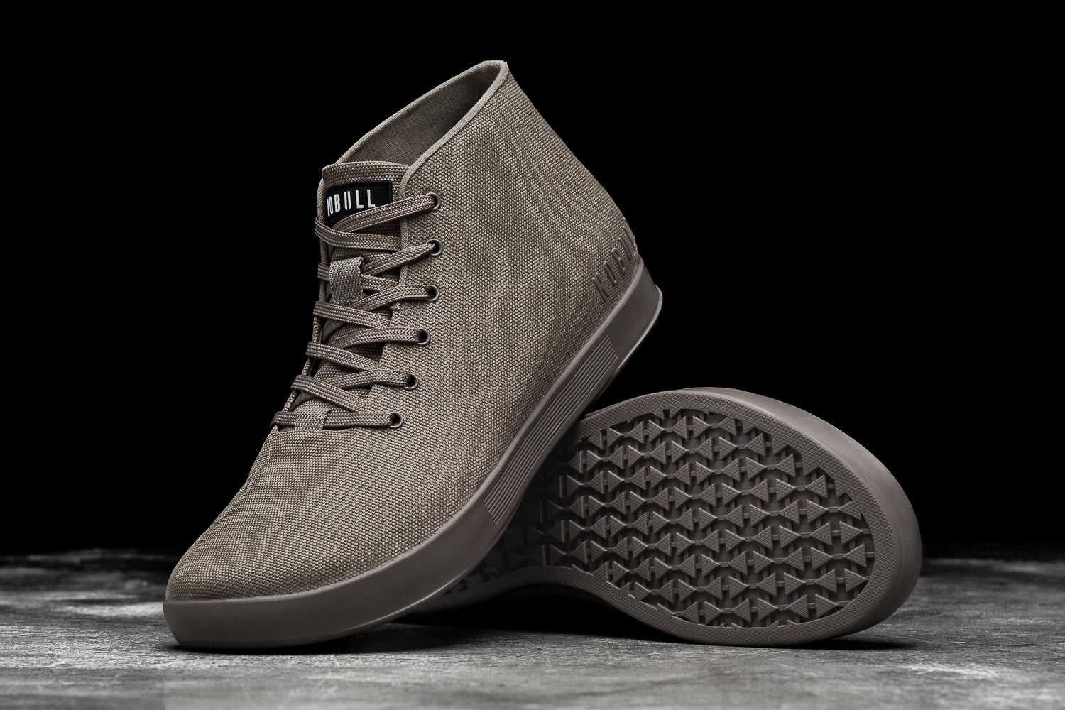 Nobull Canvas Mid Trainer Canvas Fallen Rock Espresso | 0658-TLDME