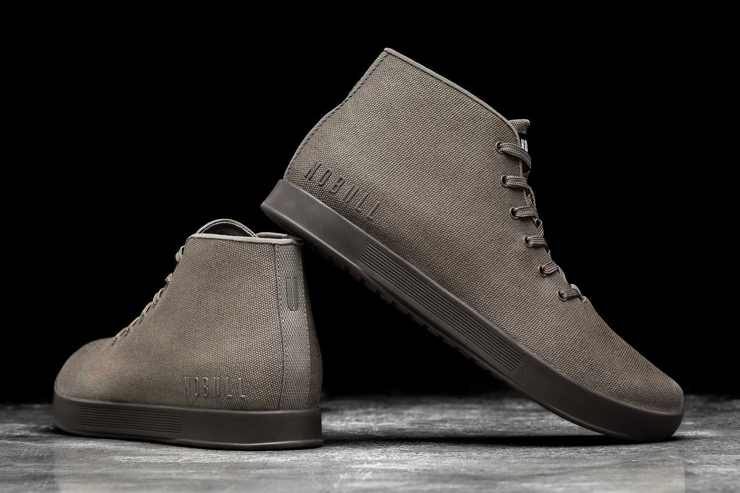 Nobull Canvas Mid Trainer Canvas Fallen Rock Espresso | 0658-TLDME