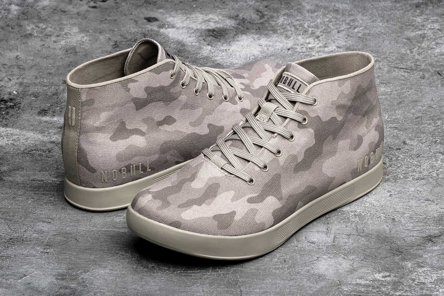 Nobull Canvas Mid Trainer Canvas Fallen Rock Camo | 4013-TIRDE