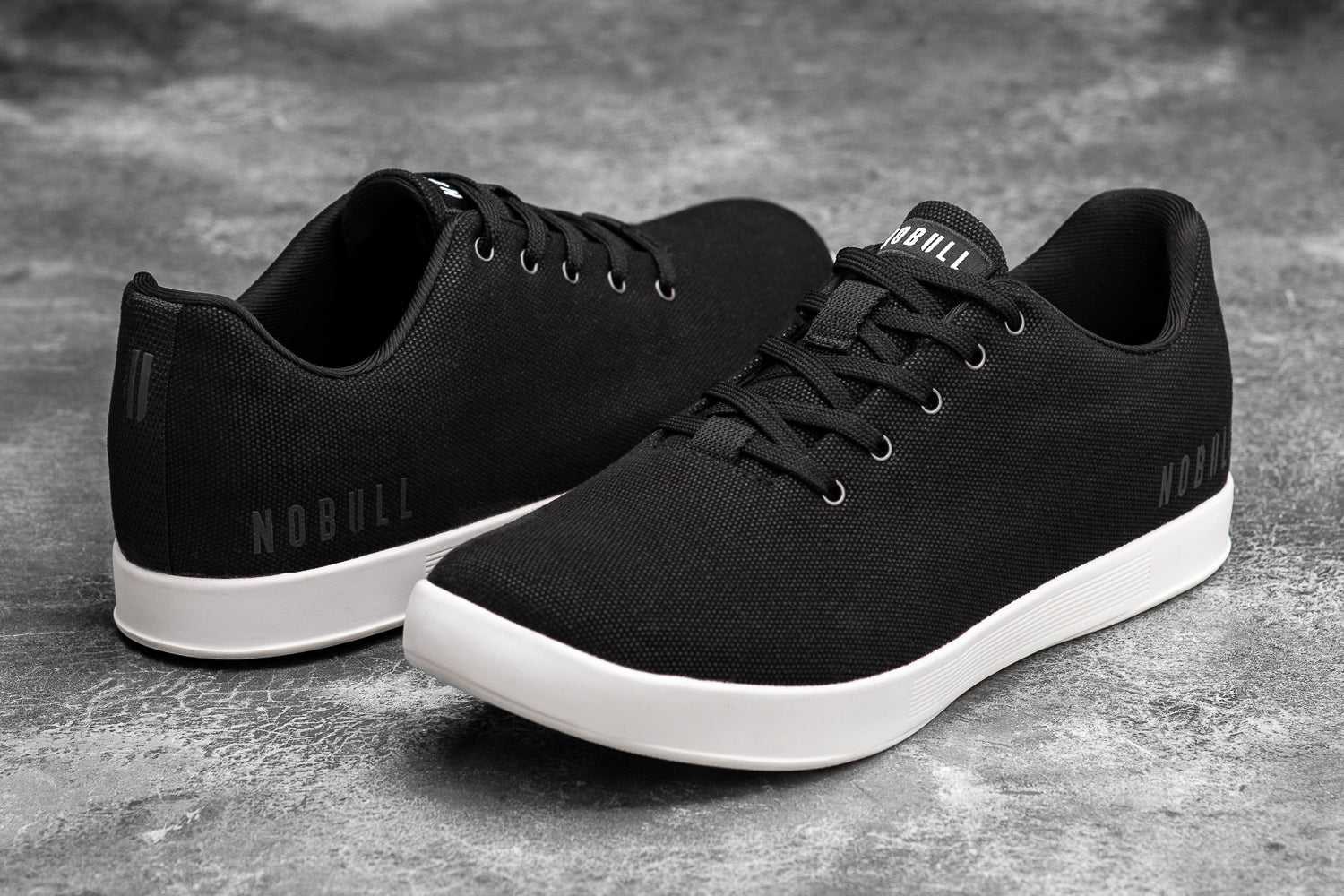 Nobull Canvas Trainer Canvas Black Ivory | 4736-LZOHN