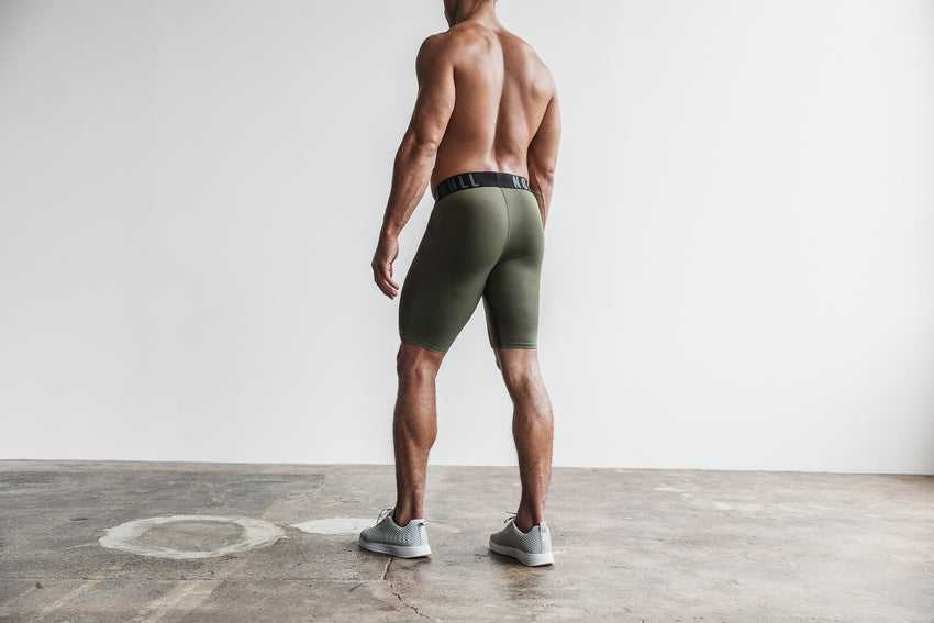 Nobull Compression Short 9 inches Bottoms Army Green | 5961-ERVPI