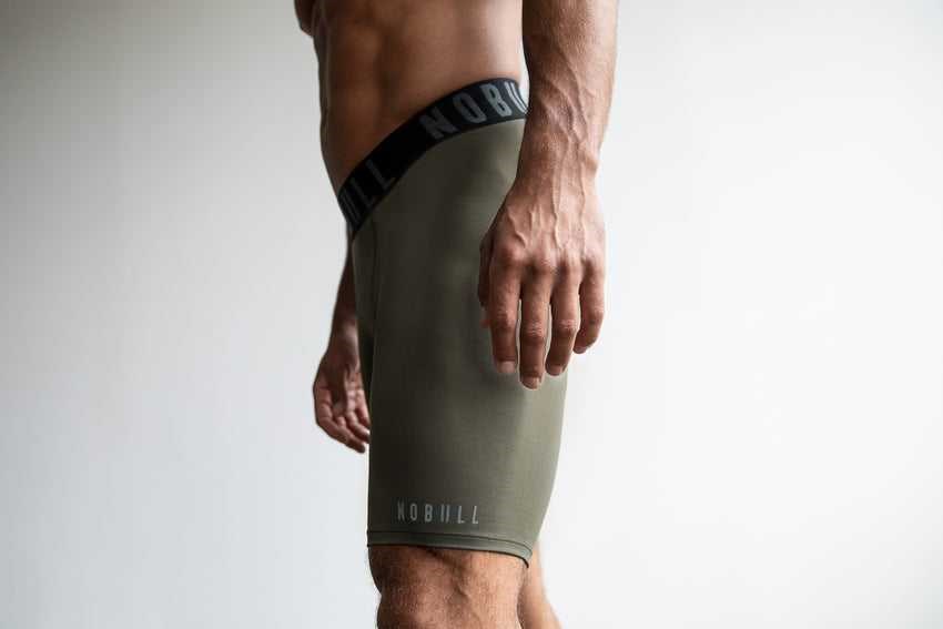 Nobull Compression Short 9 inches Bottoms Army Green | 5961-ERVPI