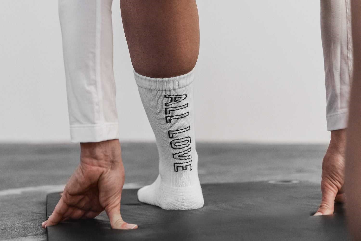 Nobull Crew Sock (All Love) Socks White | 5290-BPGVY