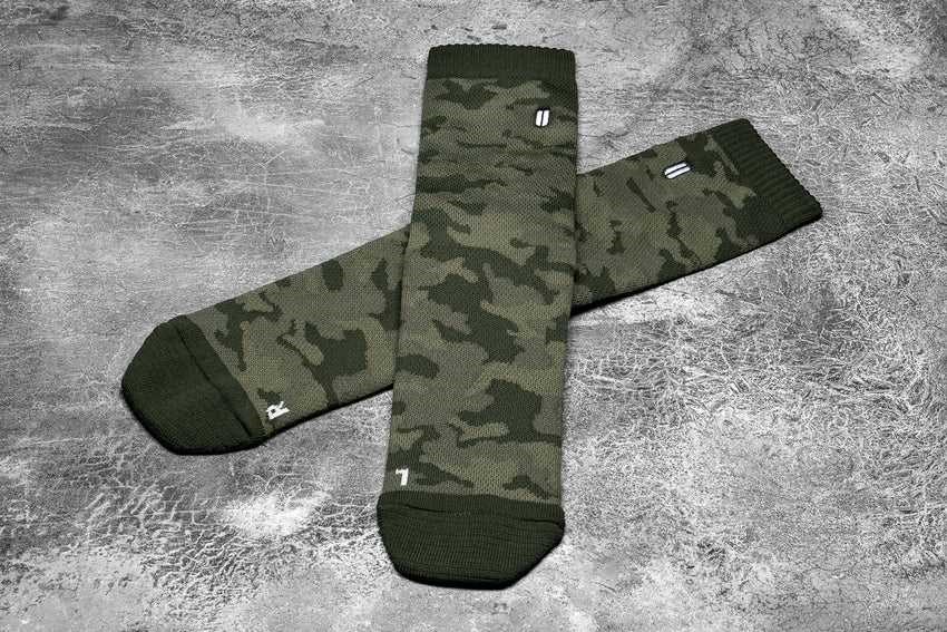 Nobull Crew Sock (Camo) Socks Army Green Camo | 9804-QPACL