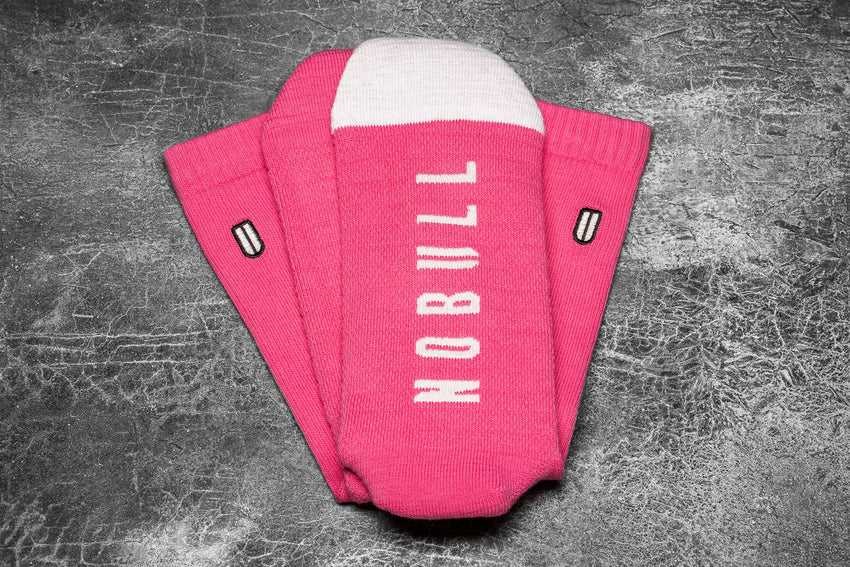 Nobull Crew Sock (Neon) Socks Neon Pink White | 4605-DQHOZ