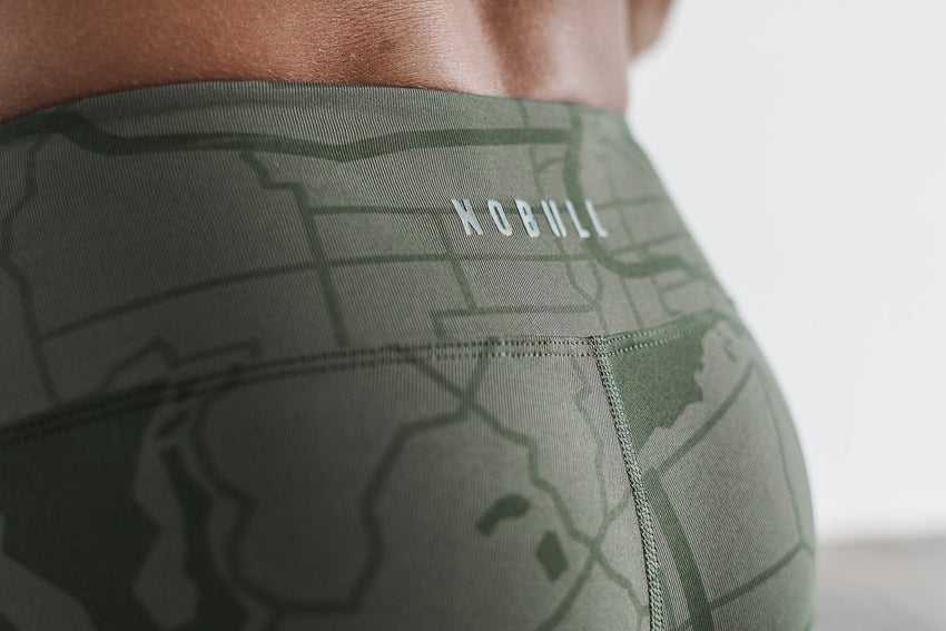 Nobull Crop Bottoms Army Green Madison | 7850-KGYIZ