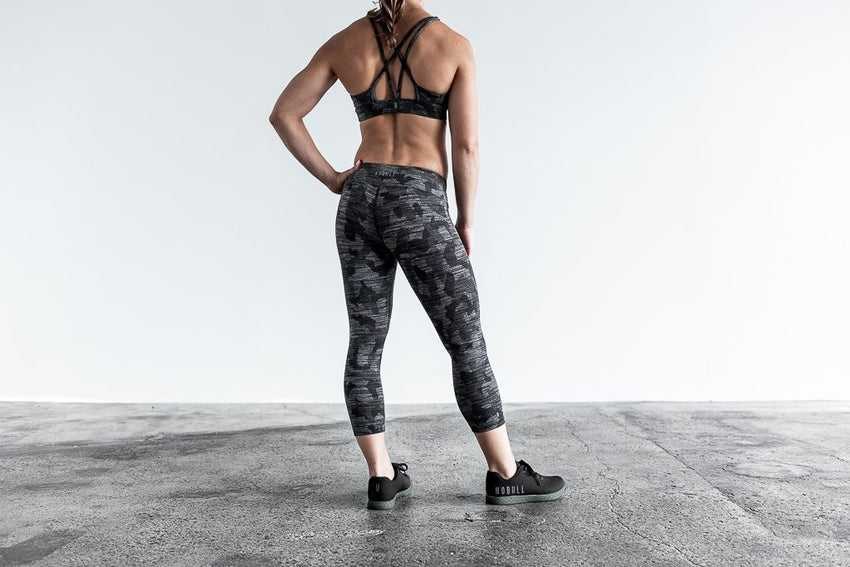 Nobull Crop (Melange) Bottoms Dark Camo | 2705-KMVQG