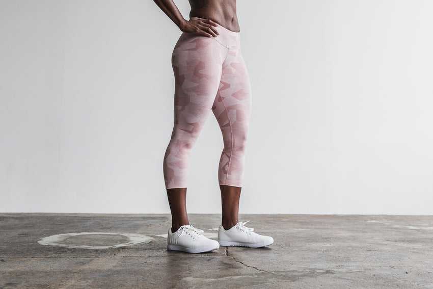 Nobull Crop (Melange) Bottoms Dusty Rose Camo Melange | 2614-ZJIFL