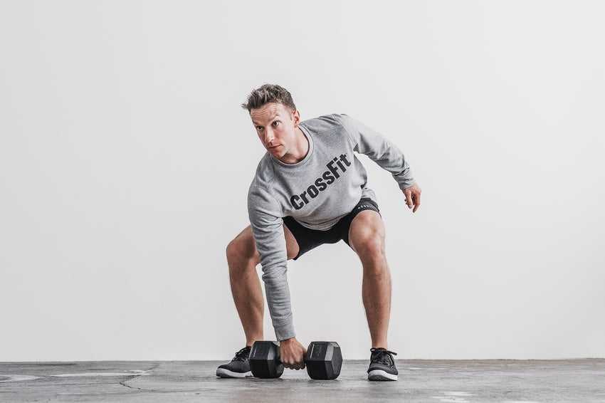 Nobull Crossfit Crew Sweatshirt Outerwear Heather Grey | 1735-AHRWY