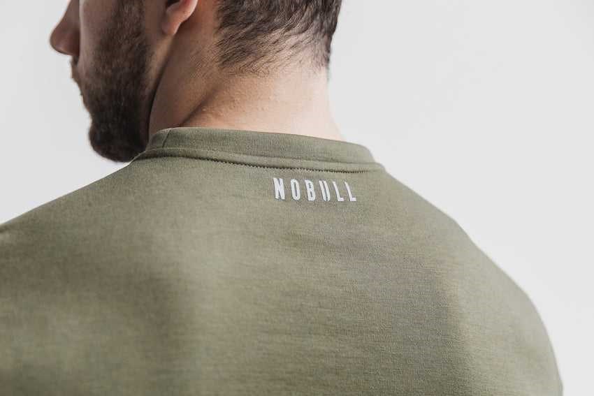 Nobull Crossfit Crew Sweatshirt Outerwear Army Green | 4703-CVBAG