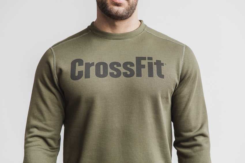 Nobull Crossfit Crew Sweatshirt Outerwear Army Green | 4703-CVBAG