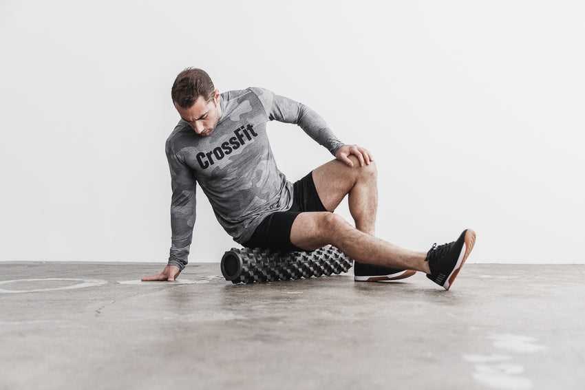 Nobull Crossfit Long Sleeve Tee (Camo) Tanks & Tees Grey Camo | 6439-JEXYM