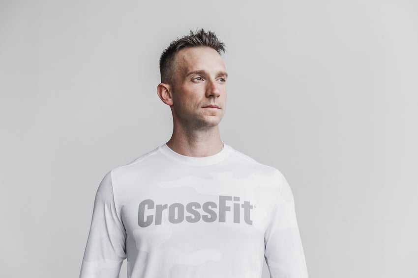 Nobull Crossfit Long Sleeve Tee (Camo) Tanks & Tees White Camo | 8053-YAKFP