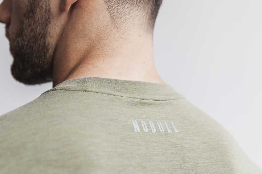 Nobull Crossfit Long Sleeve Tee Tanks & Tees Army Green | 1753-AZIRK