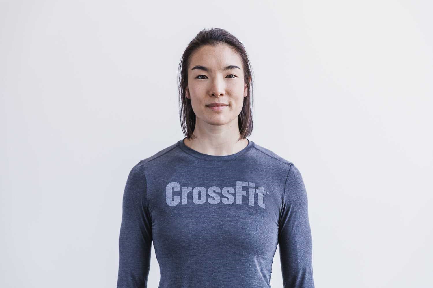 Nobull Crossfit Long Sleeve Tee Tanks & Tees Navy | 1972-TSHAY