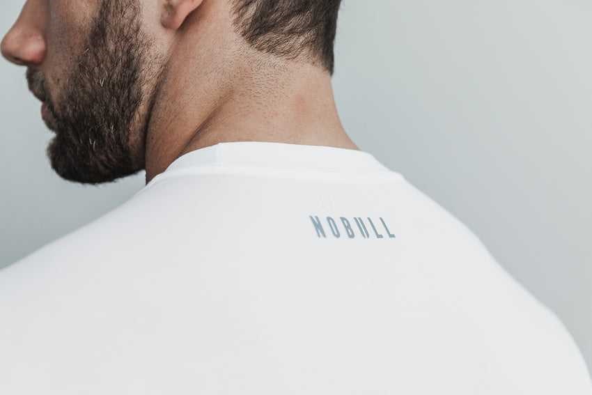 Nobull Crossfit Long Sleeve Tee Tanks & Tees White | 2876-YWSFQ