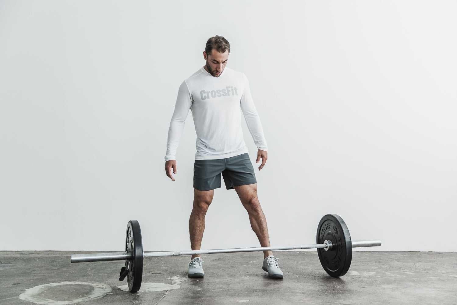 Nobull Crossfit Long Sleeve Tee Tanks & Tees White | 2876-YWSFQ