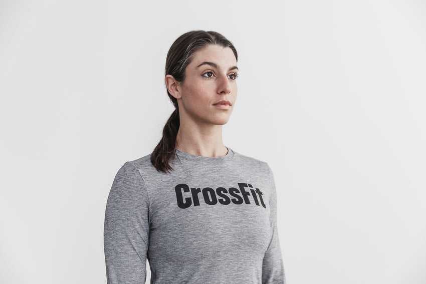 Nobull Crossfit Long Sleeve Tee Tanks & Tees Heather Grey | 4951-LJNTH