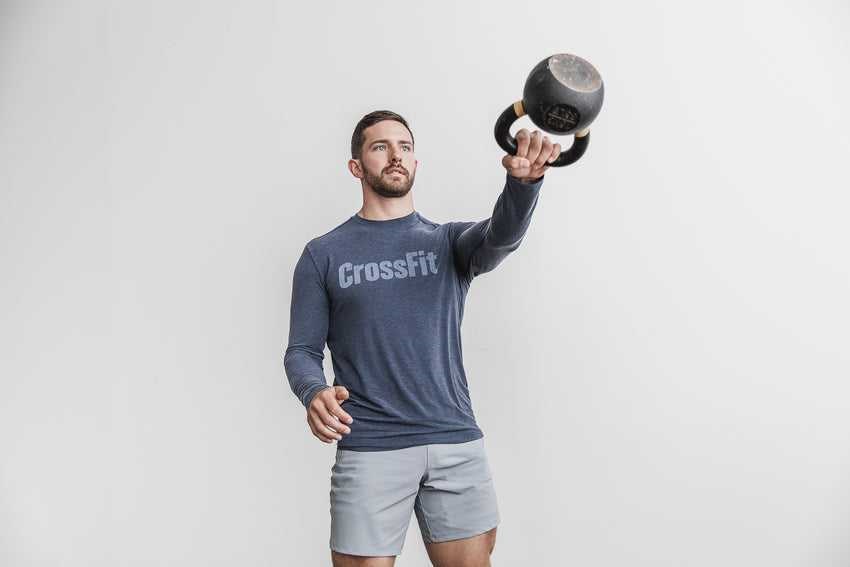 Nobull Crossfit Long Sleeve Tee Tanks & Tees Navy | 9302-LDCMU