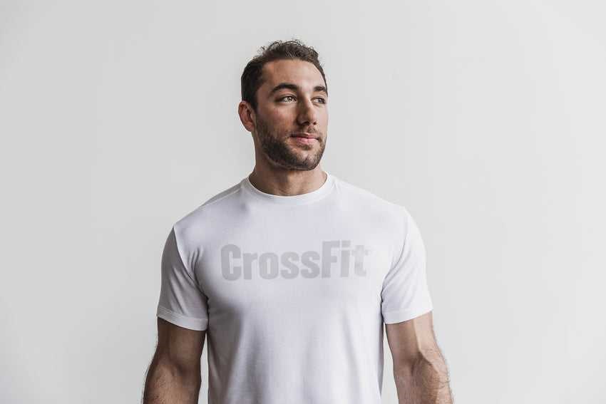 Nobull Crossfit Tee Tanks & Tees White | 6758-OKJDQ