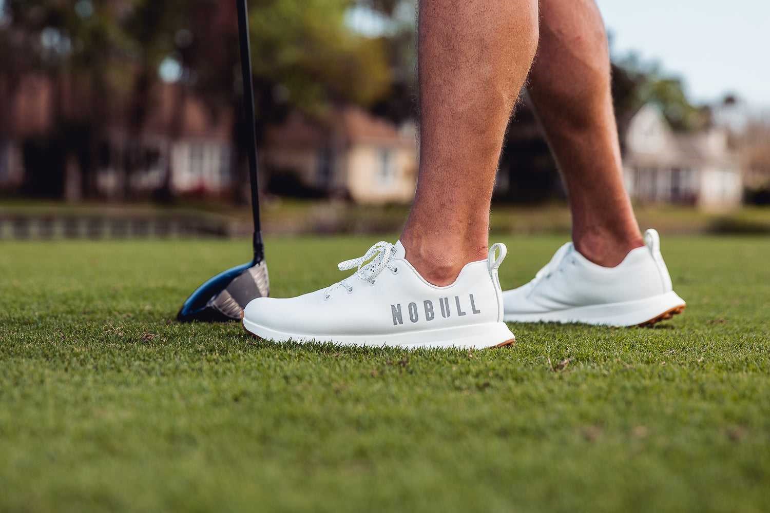 Nobull Golf Shoe Golf Gear White Leather | 3687-CONKR