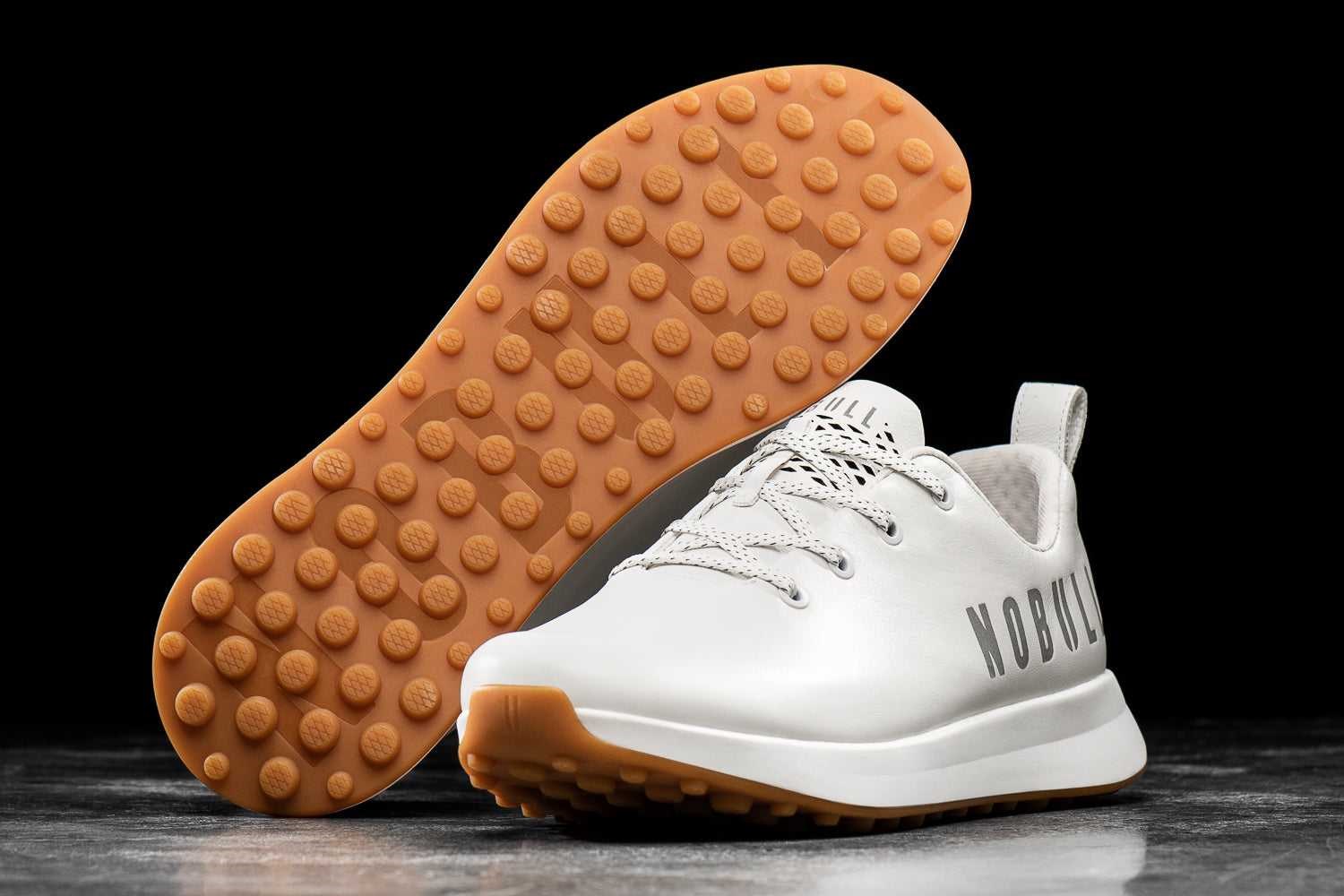 Nobull Golf Shoe Golf Gear White Leather | 3687-CONKR