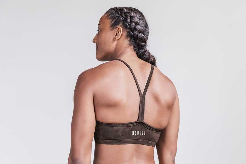 Nobull Halter Sports Bra (Continental Camo) Sports Bras Espresso Continental Camo | 4082-LVBHD