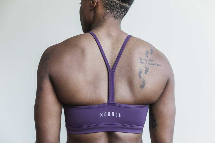 Nobull Halter Sports Bra (Matte) Sports Bras Plum Matte | 1602-NXHFL