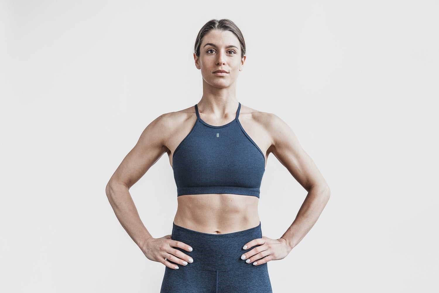 Nobull Halter Sports Bra (Matte) Sports Bras Midnight Heather Matte | 4791-OWSGK