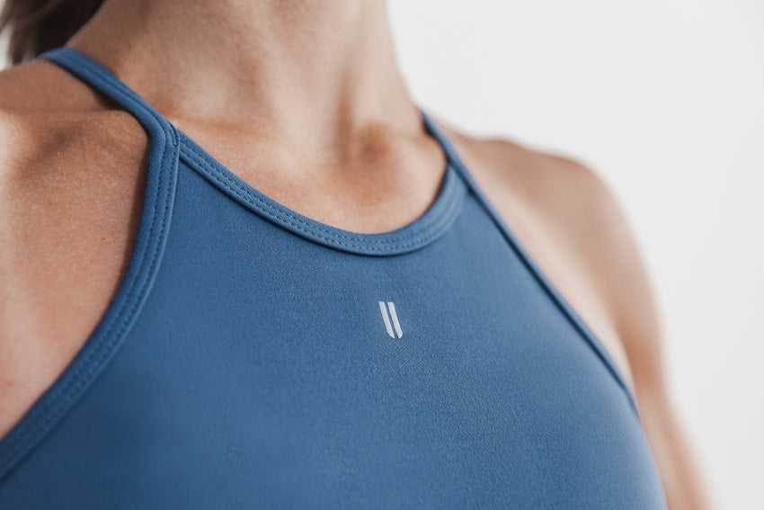 Nobull Halter Sports Bra (Matte) Sports Bras Coastal Blue Matte | 5376-QYIJD