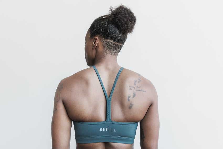 Nobull Halter Sports Bra (Matte) Sports Bras Deep Teal Matte | 5389-LTZHU