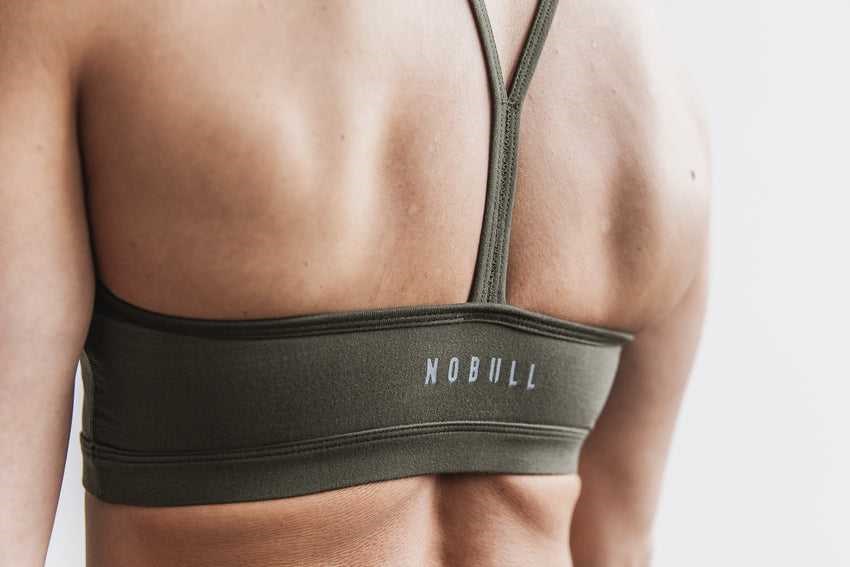 Nobull Halter Sports Bra (Matte) Sports Bras Army Green Matte | 6453-ENTPL