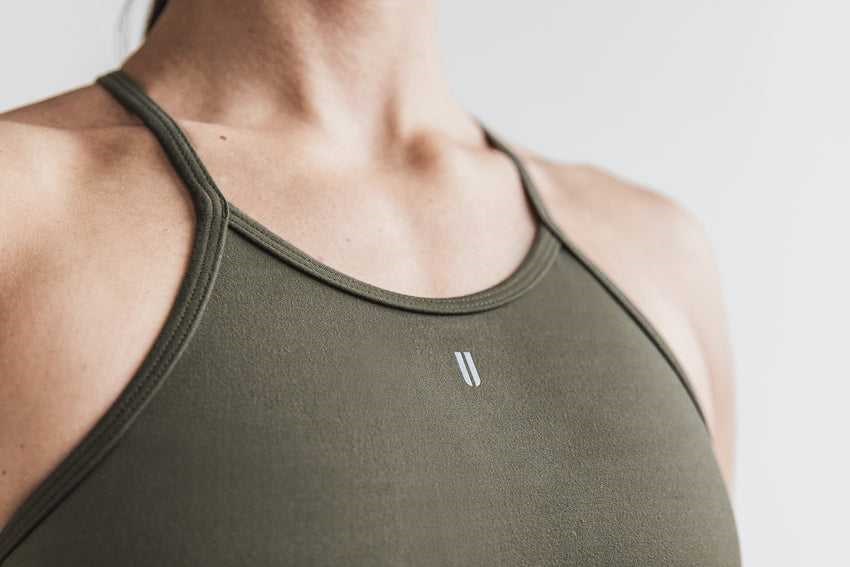 Nobull Halter Sports Bra (Matte) Sports Bras Army Green Matte | 6453-ENTPL