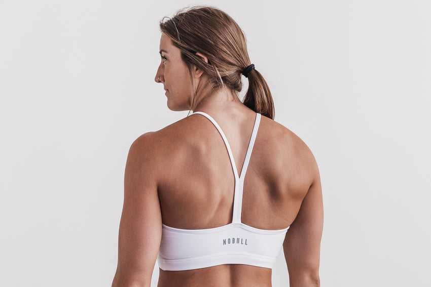 Nobull Halter Sports Bra (Matte) Sports Bras White Matte | 9547-RMJGT